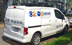 CBS News NY live coverage mobile van
