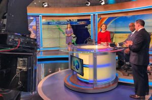 Katie Collett with other newscasters at WAVY 10 News