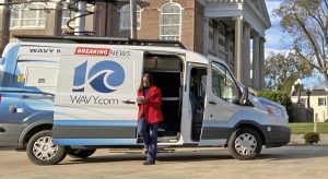 Regina Mobley with WAVY 10 News van