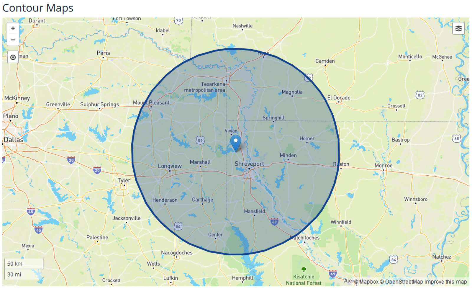 KTBS News Coverage Map
