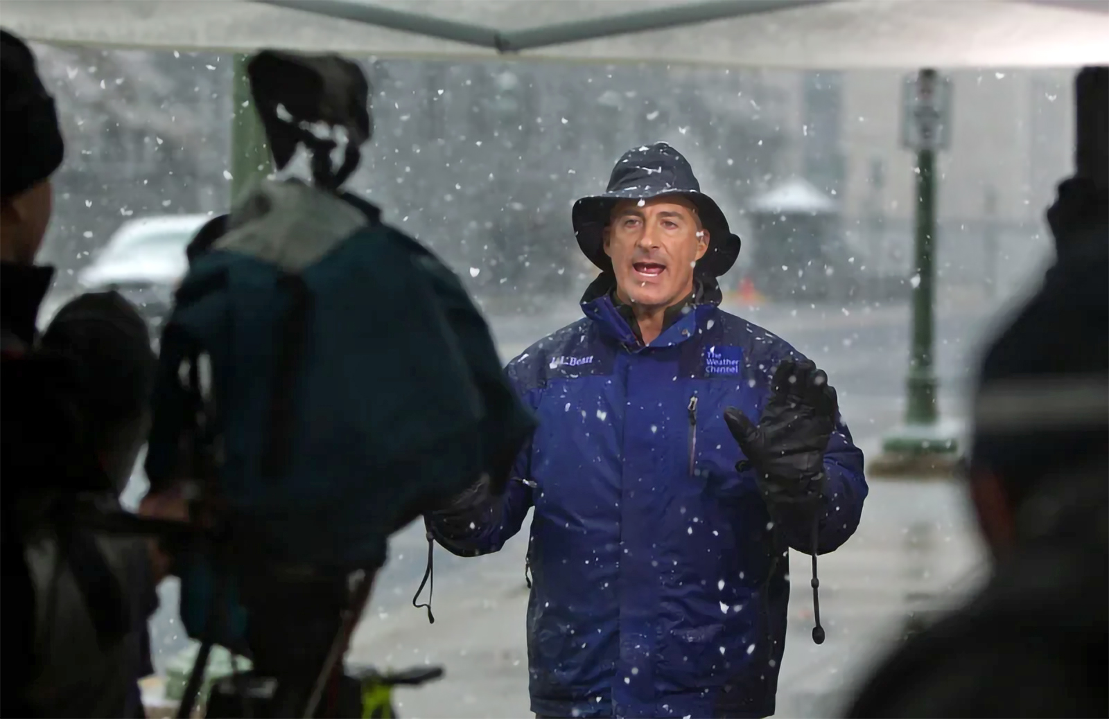 Jim Cantore reporting for the Weather Channel
