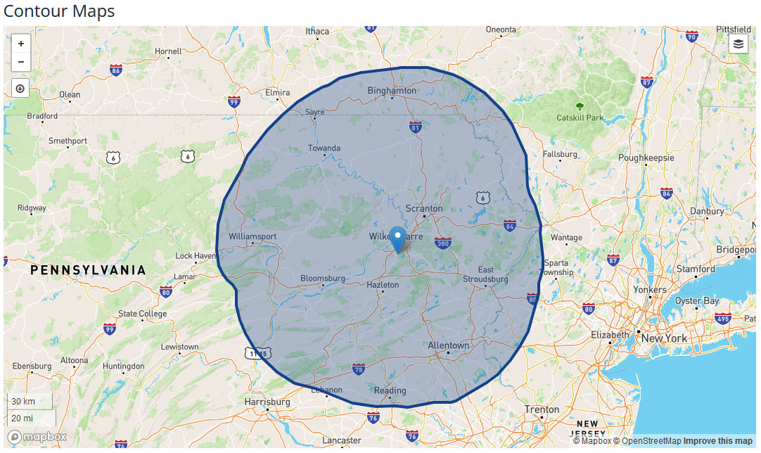 WNEP News Coverage Map