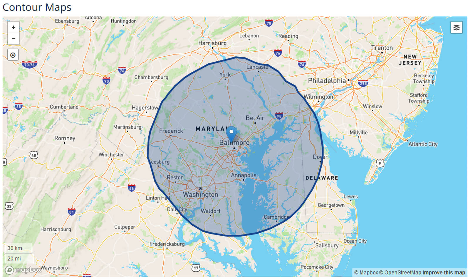 WMAR News Coverage Map